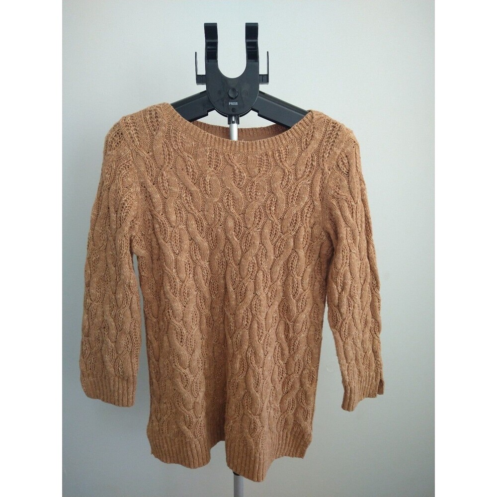 J. Jill Crewneck Sweater xs camel Boho Cozy Classic